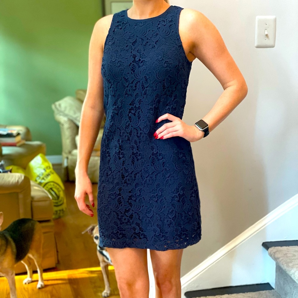 Loft 2P Blue Strapless Mini Dress